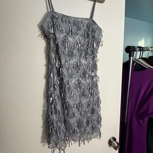 silver sparkly dress